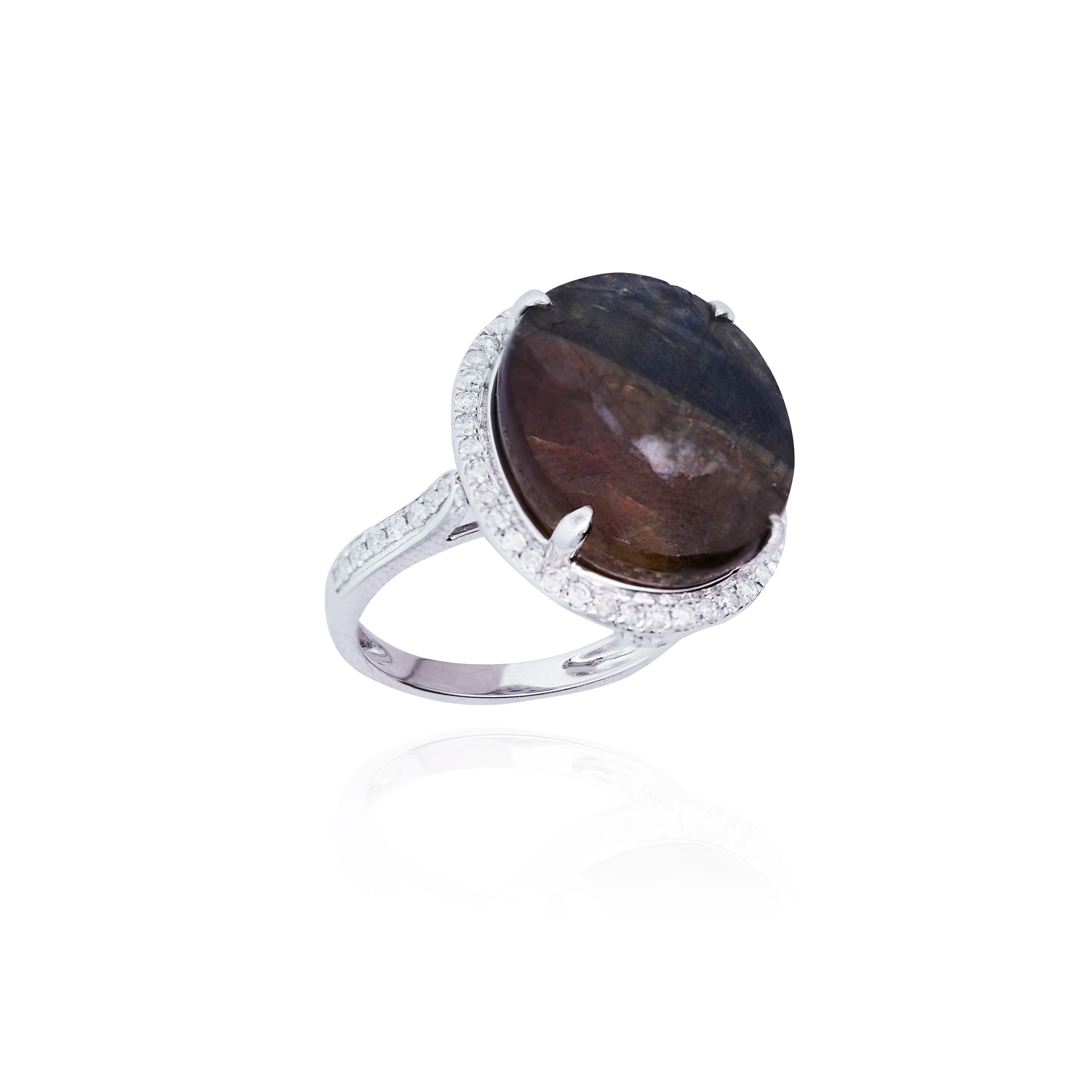 Assunta Gold Sheen Sapphire Convertible Ring / Pendant